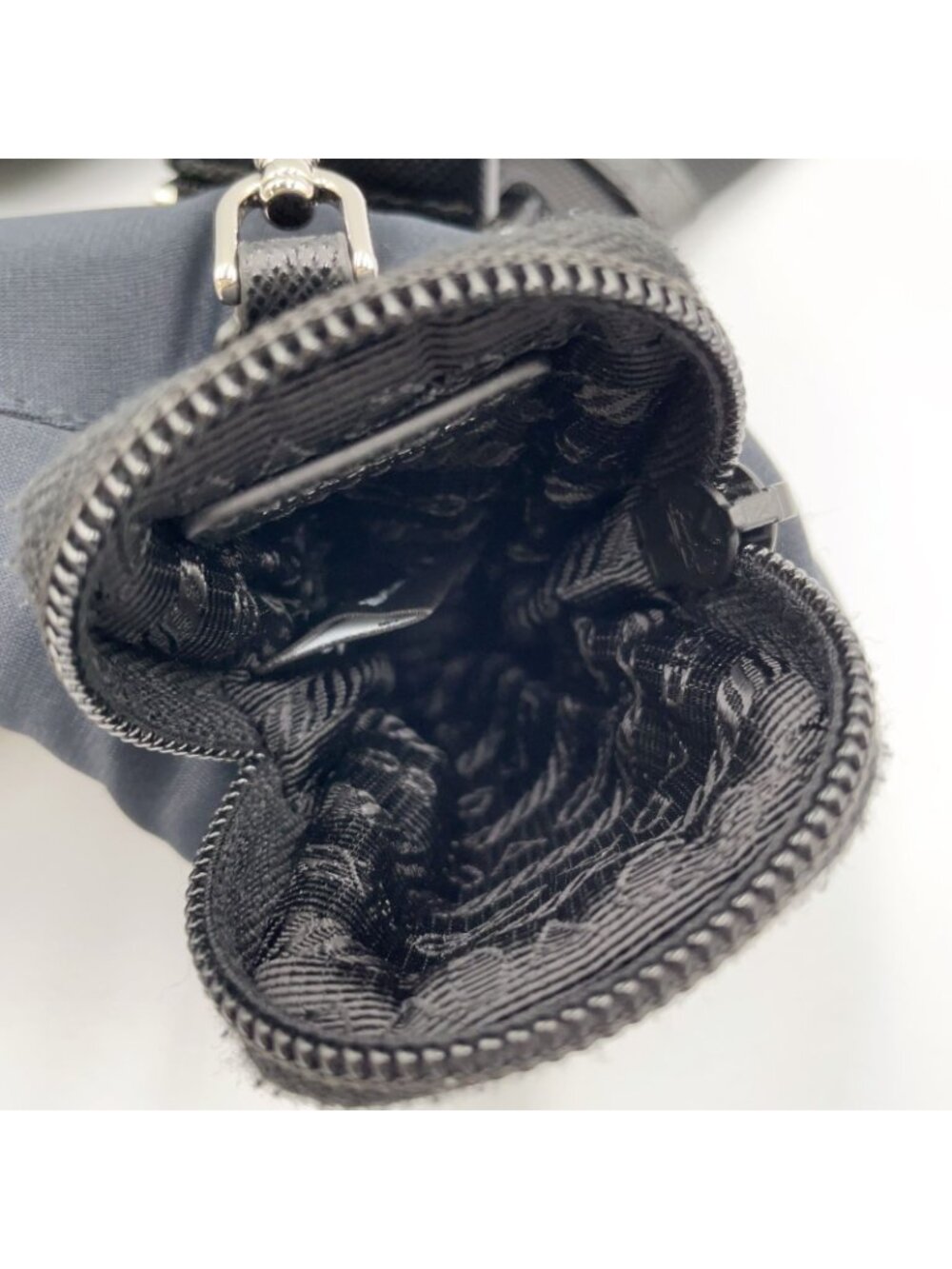 Prada Re-Nylon Black Shoulder Bag Silver - Picture 14 of 14
